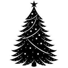 Obraz premium Christmas Tree Glow Vector Illustration – Cartoon, Clipart & Line Art Design