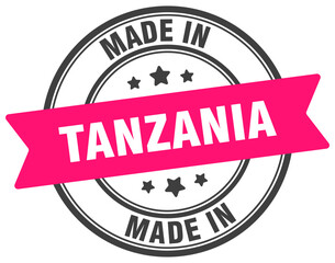 Made in Tanzania round sign. Made in Tanzania stamp.