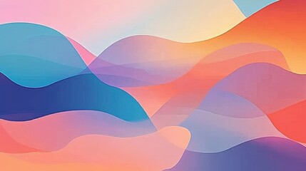 Fototapeta premium Abstract colorful wave pattern blending pastel hues and gradients