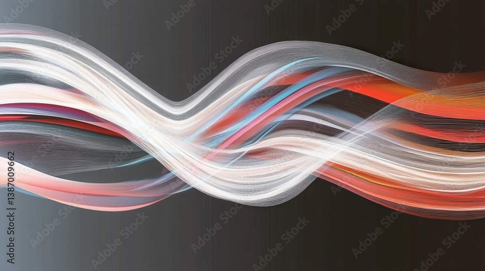 Poster abstract light wave patterns in soft colors for creative design