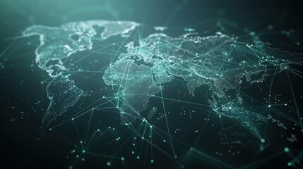 Obraz premium Technology network data connection online global geometric Future. AI generated image