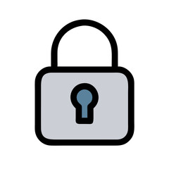 Closed Padlock Representing Security or Privacy Icon Design