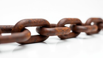 Obraz premium Rusty Metal Chain Links Close-Up Shot