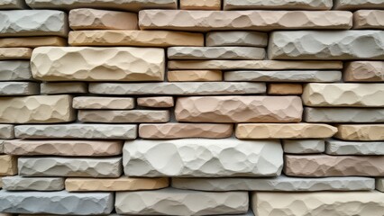 Obraz premium Textured Stone Wall In Beige And Gray