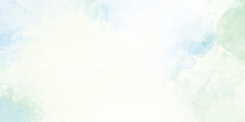 Blue watercolor abstract background. Watercolor blue background. Watercolor cloud texture. blue watercolor background texture, abstract painted white clouds with pastel blue border grunge