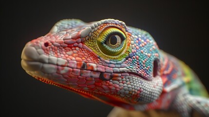 Obraz premium 3D model of a multi-colored anole