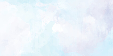 Blue watercolor abstract background. Watercolor blue background. Watercolor cloud texture. blue watercolor background texture, abstract painted white clouds with pastel blue border grunge