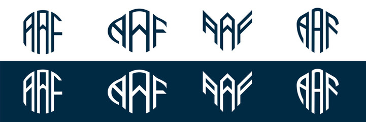 AAF letter logo design in FOUR different style