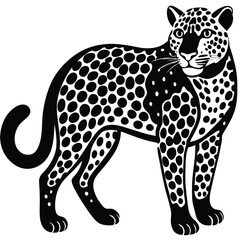Fototapeta premium Leopard vector silhouette Single collection 