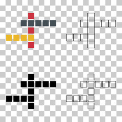 Set of Crossword concept icon, cross word graphic, web flat vector illustration .