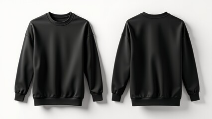 Black Sweatshirt Mockup-Front And Back View