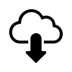 Obraz premium Cloud with Down Arrow Representing Cloud Download Icon Design
