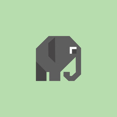 Minimalist Geometric Elephant Logo Design, Perfect for use as a logo, children's brand mascot, educational content, or digital product design