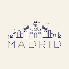 line art madrid city vector