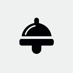 Obraz premium very simple flat and single minimalist Bicycle Bell Silhouettes in black on a white background