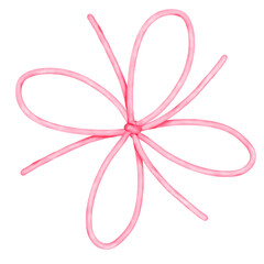 pink ribbon bow watercolor 