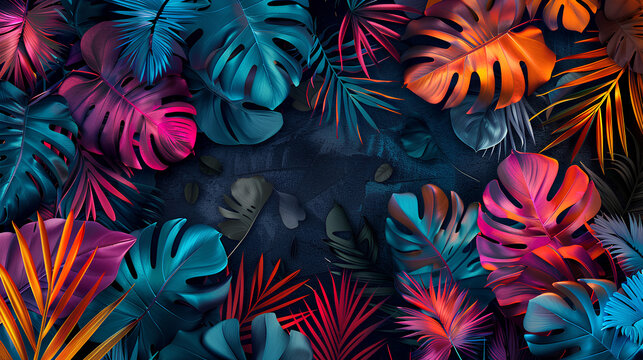 Colorfull leafes on background