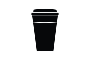 A reusable coffee cup icon silhouette art design.eps