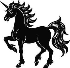 Obraz premium Unicorn silhouette vector set art