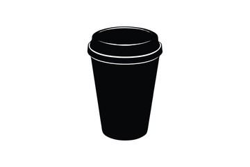 A takeaway coffee cup with lid icon silhouette art design.eps