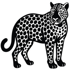 Fototapeta premium Leopard vector silhouette Single collection 