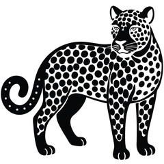 Fototapeta premium Leopard vector silhouette Single collection 