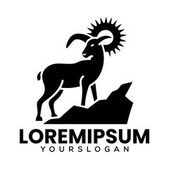 Goat logo vector illustration featuring a cute cartoon animal design