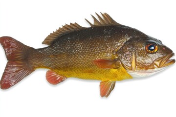 Fototapeta premium Side view of a fish, brown and gold scales