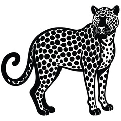 Leopard vector silhouette Single collection 