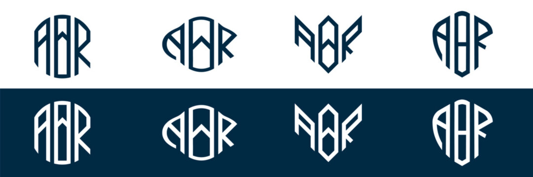 ABR letter logo design in FOUR different style