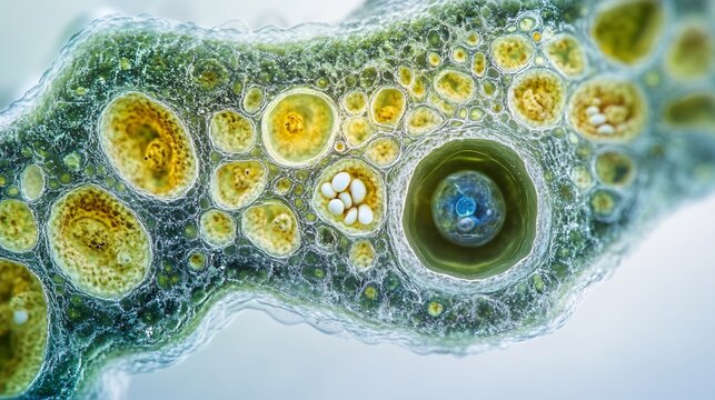 Vacuole Microscopic view of vacuole storing nutrients inside a protist highly detailed and isolated with a white background