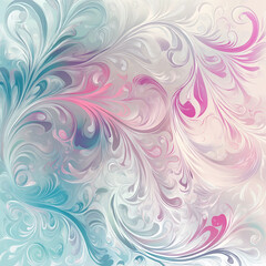 Thai-inspired abstract pattern with pastel gradients and gentle floral swirls.