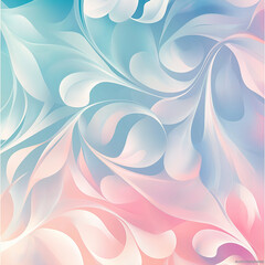 Thai-inspired abstract pattern with pastel gradients and gentle floral swirls