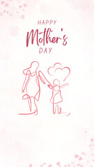 Pink Lines Mothers Day Instagram Social Media Post Design