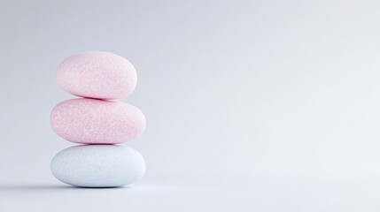 Stacked pastel stones, delicate balance