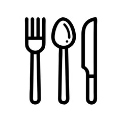 Cutlery Set Representing Food or Dining Icon Design