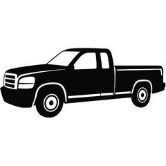 Fototapeta premium Side View Of A Rugged Pickup Truck Vector Illustration - Modern, Customizable, High-Quality Design