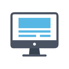 Desktop Monitor Representing Computer or Display Icon Design