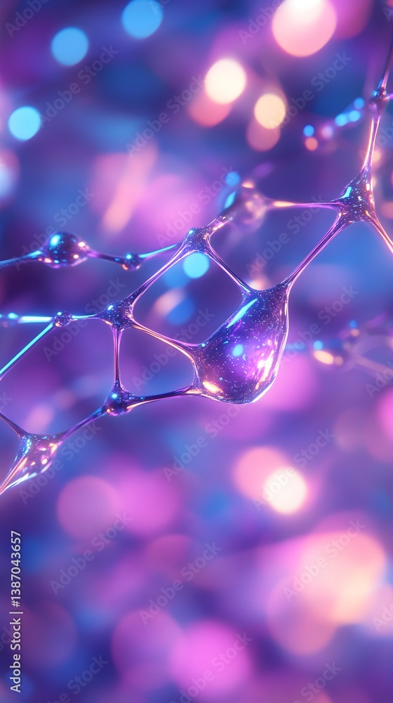 Poster abstract representation of a molecular or neural network