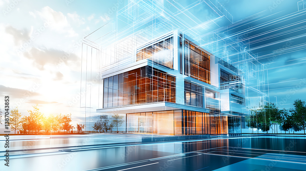 Poster an ai powered system improving architecture by analyzing building materials, structural integrity, a