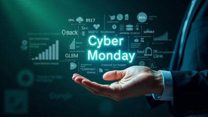 Fototapeta premium Cyber Monday Concept With Hand Gesture