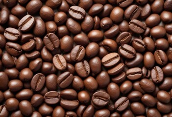 Set of fresh roasted coffee beans isolated on white background.