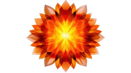 Vibrant Abstract Flower Design in Orange and Yellow Hues