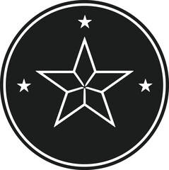 Modern Star Emblem Silhouette Vector – Military Badge Icon Design