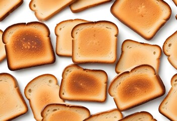 toasted bread isolated on white background