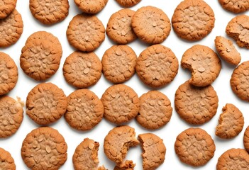 oatmeal cookies isolated on white background