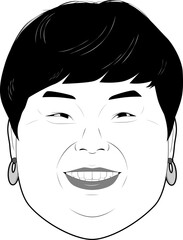 笑顔の太ったおばさん