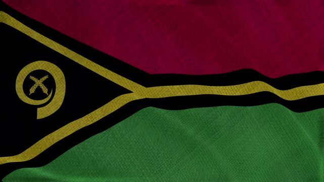 Flag of Vanuatu, Vanuatu 3D Animation flag waving in the wind. 4K Vanuatu Flag Animation waving with fabric texture.
