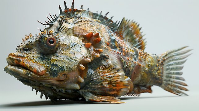 3D model of a multi-colored stonefish