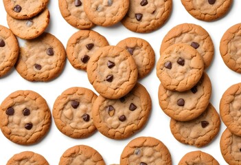 Oatmeal chip cookie isolated on white background